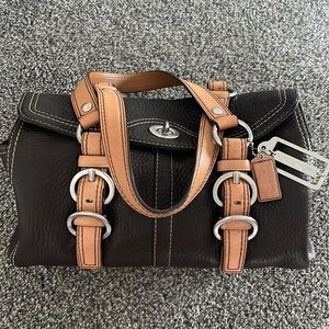 Coach Black and Tan Satchel